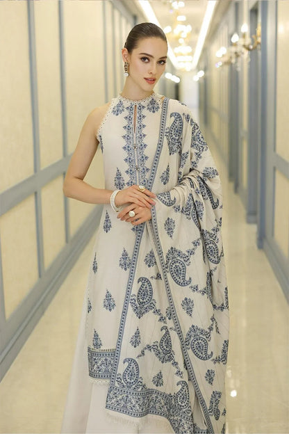 Embroidered Luxury Lawn Unstitched 3Pc | 1004